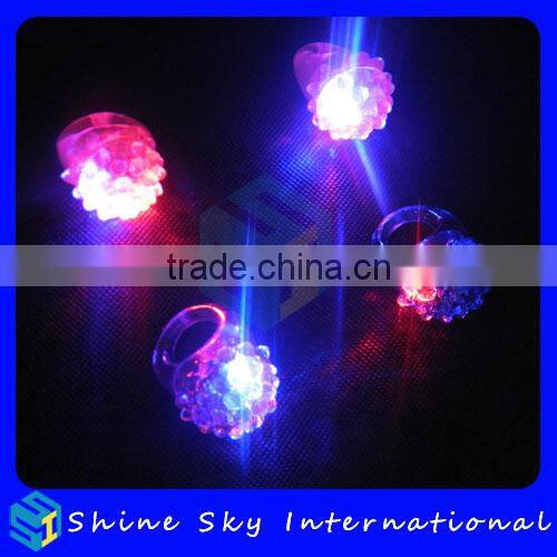 Light up flashing ring promotional gifts soft strawberry multicolors flashing ring