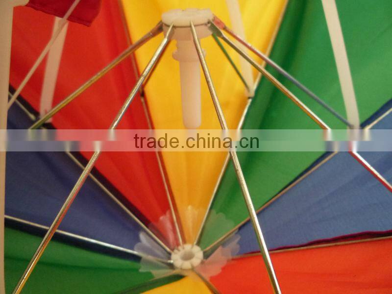 14" whole sale hat umbrella on head