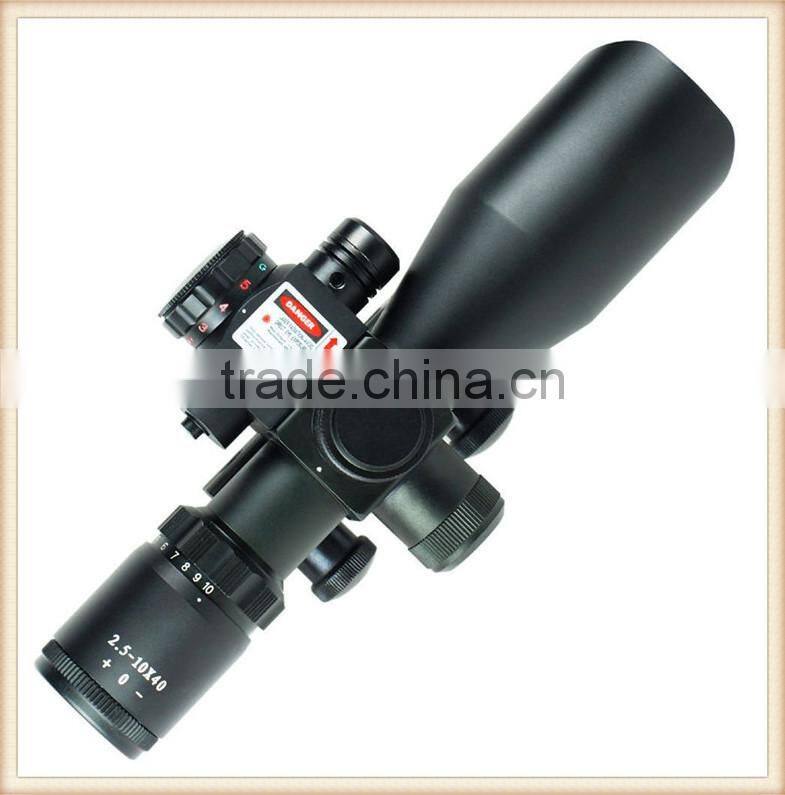 2.5-10X40 Infrared night vision riflescope,riflescope for hunting, Laser red dot weapon sight scope for sale
