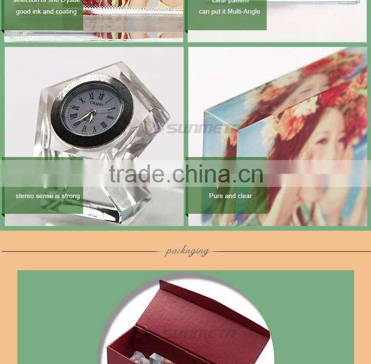 Freesub BXP-06 L100*H280*W75mm pen clock set blank sublimation 3d crystal photo frame clock