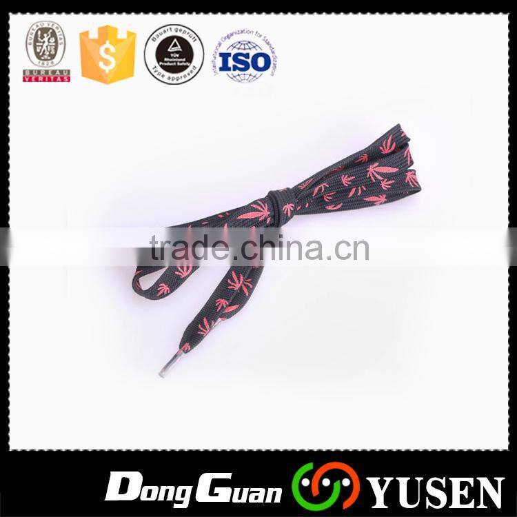 Bulk shoelaces promotional custom print flat shoe lace with competitive price