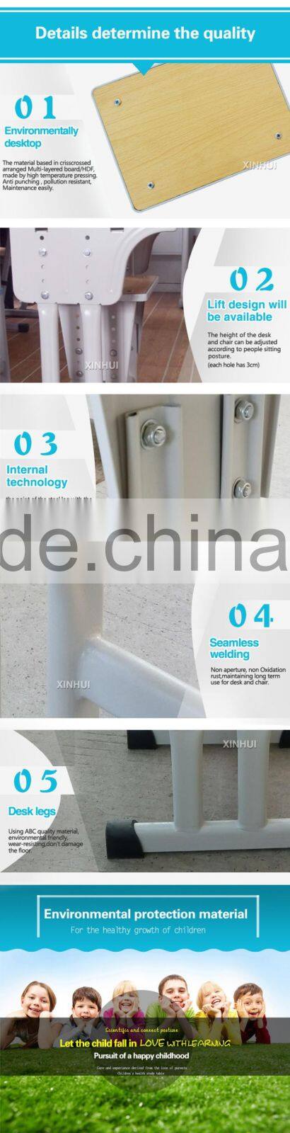 School Furniture Suppliers single Desk and Chair for classroom