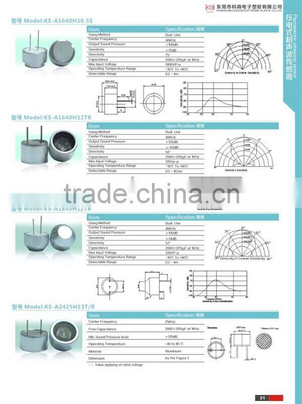 ultrasonic transducer for air vehicle