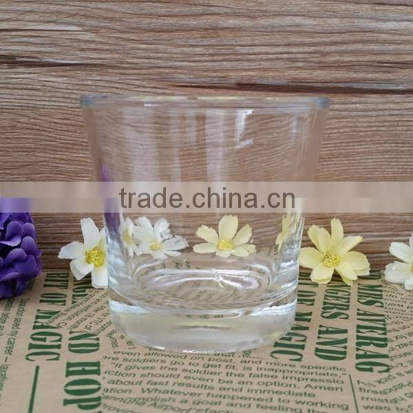 Clear glass tumbler with 280ML capacity and 14 angles bottom