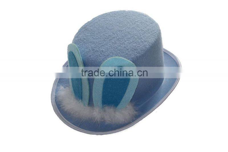 light blue with rabbit ear top hat