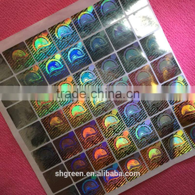 High sercurity anti-counterfeit laser printing hologram sticker with red basis