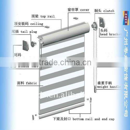 Green Rainbow Zebra Sheer Window Blinds