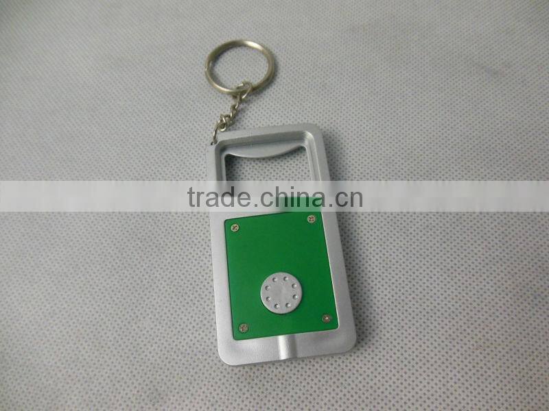 Promotional flashlight led bottle opener keychain/keyring