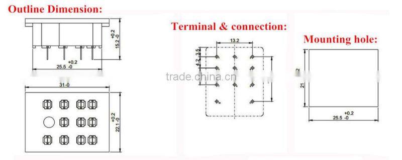 11pins relay socket base for MY2/LHH53P LPS-SY3