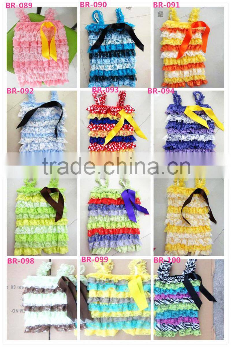 New Arrival Fashion Baby Girls Body Suit Organic Baby Clothes Lace Ruffled One-piece Romper Super Soft Cotton Jumpsuit For Girl