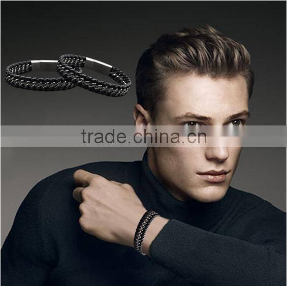 hot selling men genuine leather bracelets wholesale