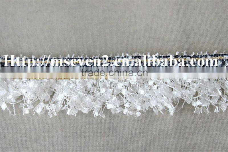 fashion color tassel fringe lace trim polyester tassel fabric embroidery lace