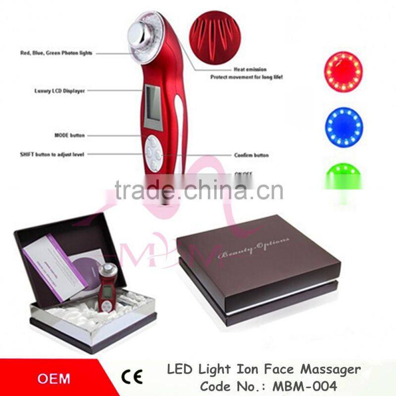 Beauty Union Portable Ultrasonic LED Photon Lights Therapy Lifting Face Skin Rejuvenation Wrinkle Remover