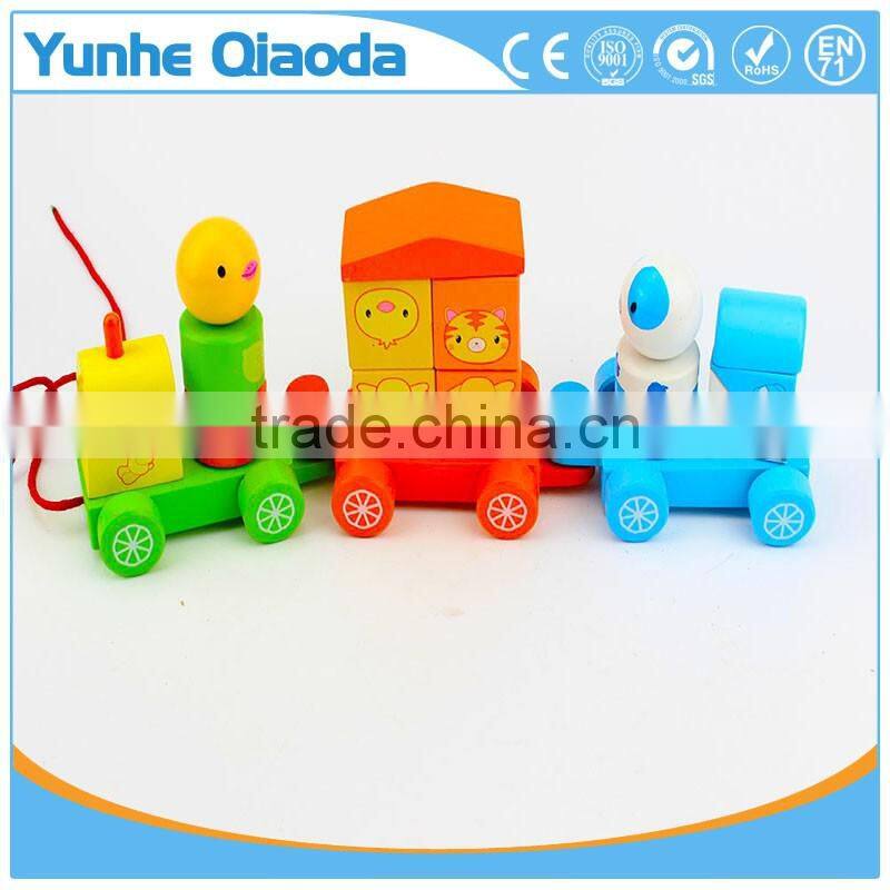 colorful Wood stocking Train Toys colorful animation Blocks Education Gift