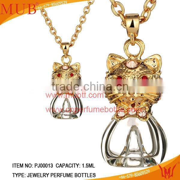 CAT shape Jewelry Pendant Glass Perfume bottle jewelry