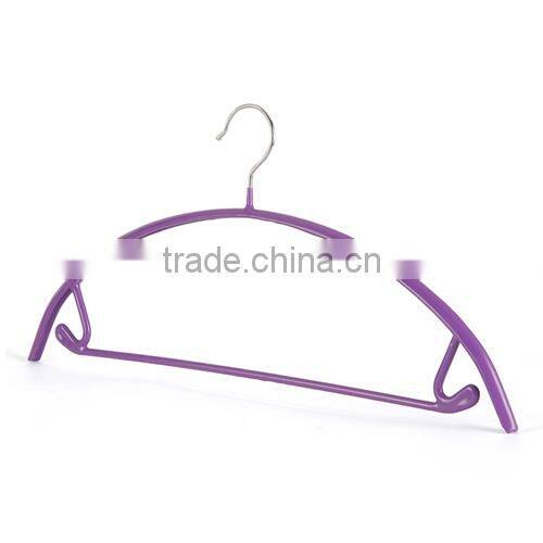 anti-slip plastic wrapped iron clothes hanger laundry rack-purple