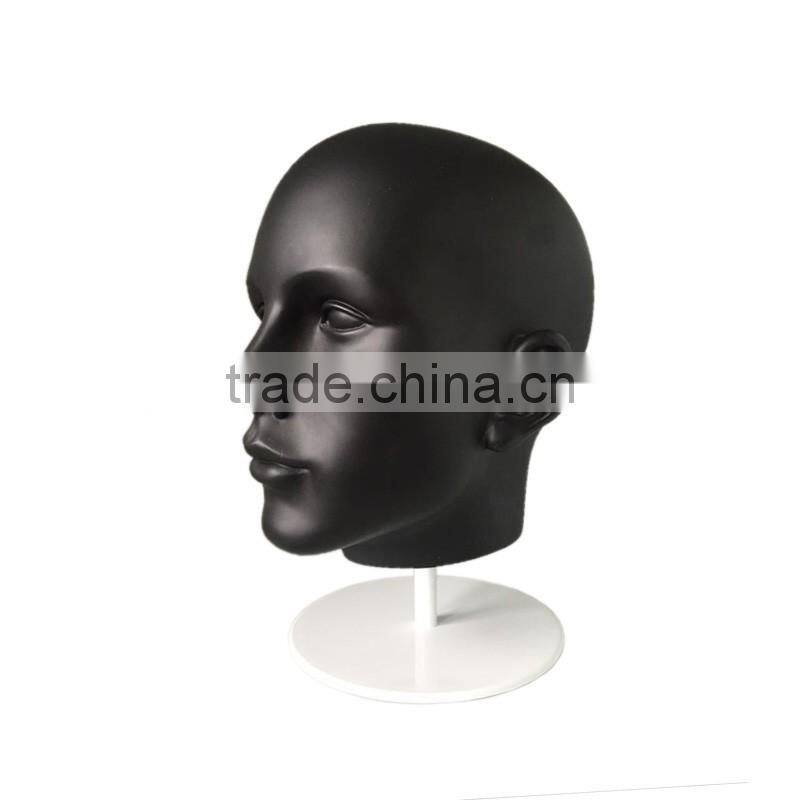 Wholesale matt black mannequin head for wig display