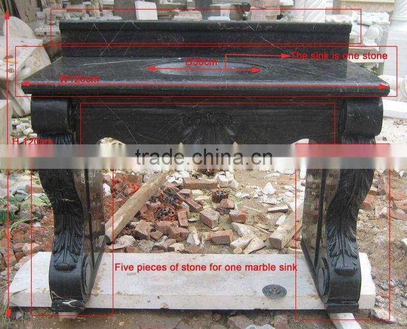 Western Style White Marble Basin with Cherub Statue