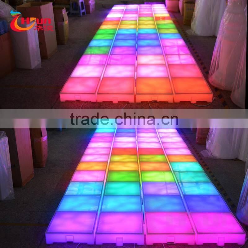 hot plastic used full color led dance floor tiles