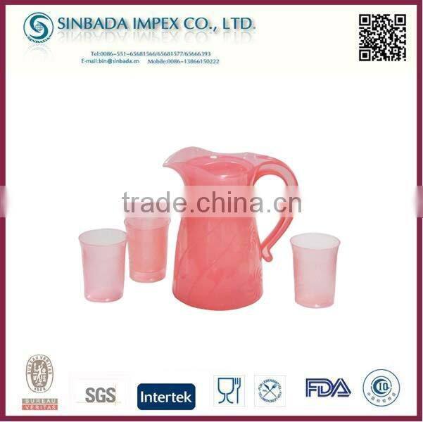 Competitive price collapsible 1.2L water jug set with 4 cups for sale