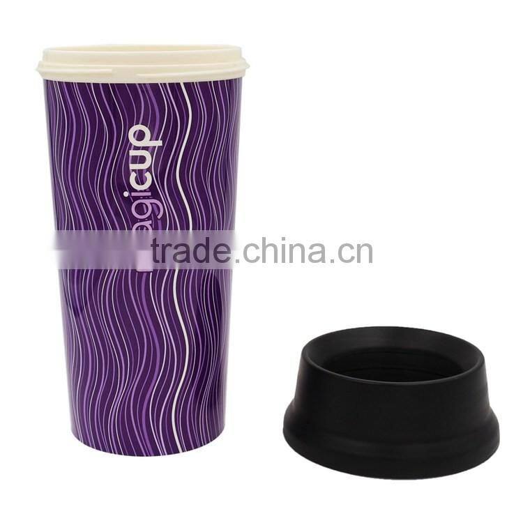 Cheap Coloful Different Types of Coffee cups with Lid, IML China Custom Plastic Tumbler