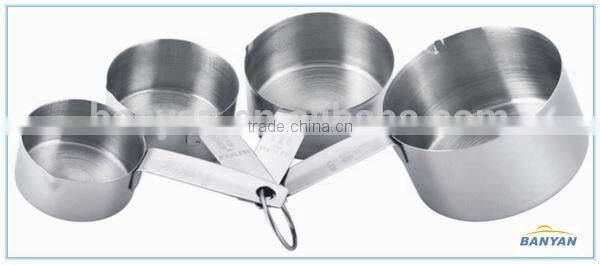 Stainless steel custom measuring cups 4pcs different size, brand name cups