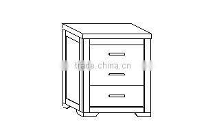 Wooden bedside table for small bedroom