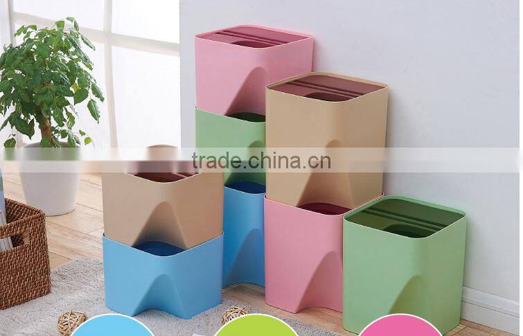 Wholesale Stock Small Order coverable classifying garbage can