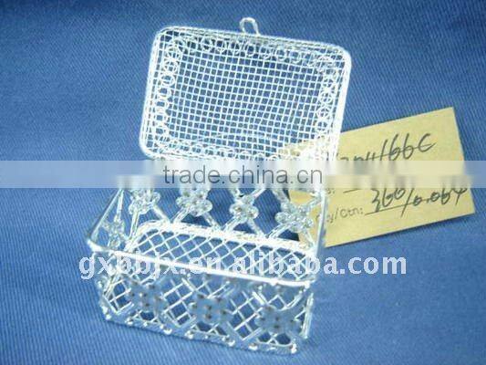 Rectangle silver wire love sweet gift box