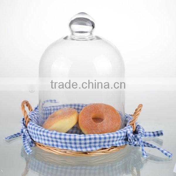 top grade high temperature resistance cake dome set glass cover with glass pedestal