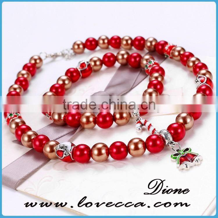 Promotion christmas gifts imitation pearls christmas beads bracelet