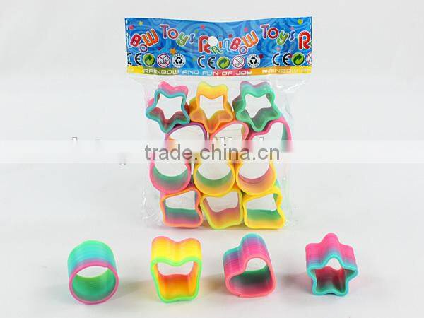 hot sale plastic classic colorful rainbow spring toys educational toys for kids/promotional toys raibow circle