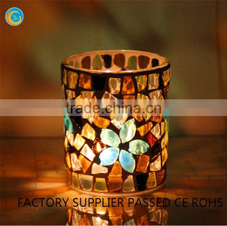 wholesale mosaic tin candle holders glass