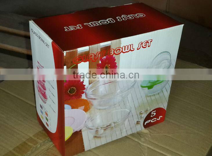 Clear wholesale 5pcs glass bowl set