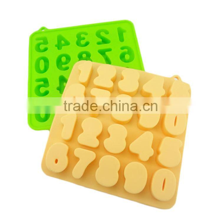 cute 0-9 Arabic numeral shaped bpa free silicone ice tray