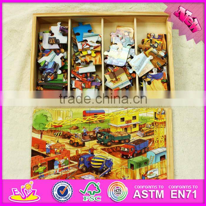 2017 New design pink donkey toy wooden picture puzzle maker W14C248
