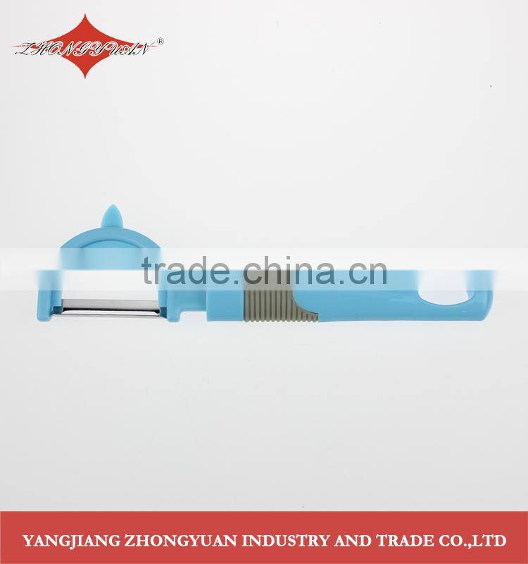 Stainless steel semi-circle vegetable peeler with soft ABS handle