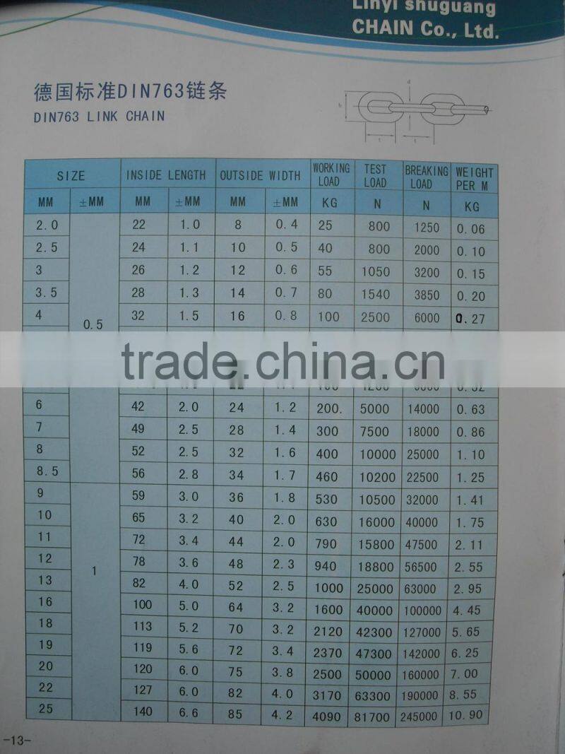 2015 hot sale galvanised matel link chain/steel link chain