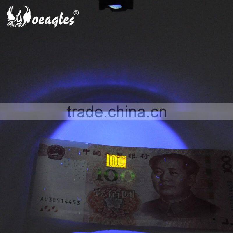 Wholesale 5W uv led 365nm Black light Flashlight Torch Aluminum Alloy Zoom UV Flalshlight Money Detector Torch