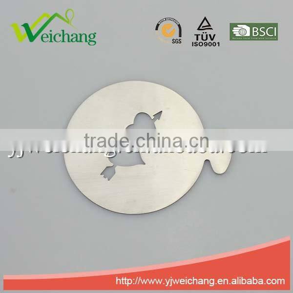 WCTS398 Durable Stainless Steel Cappuccino Coffee Art coffee stencils Love heart shape coffee stencil, food grade