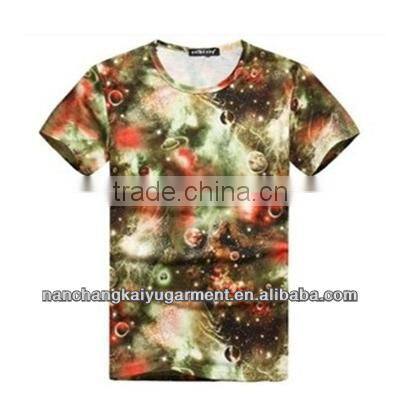 European style fashion men short sleeve Round neck 3D printing T-shirt