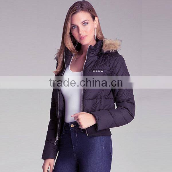 2014 fashion windbreaker women winter quilted puffer jacket with hood