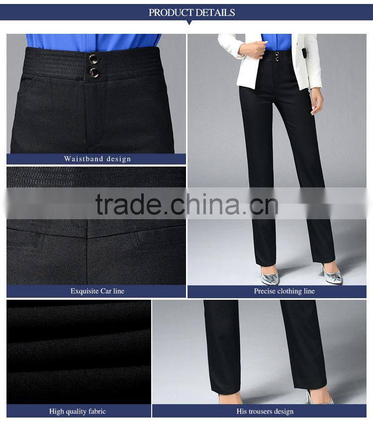 2017 spring and autumn new high waisted skinny pants occupation suit pants middle-aged straight pants custom
