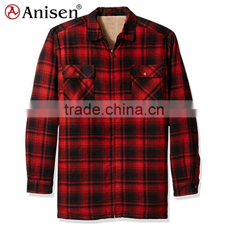 wholesale fleece men plaids jacket men plaids shirts