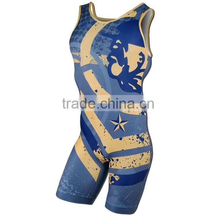 Professionale sublimation wrestling singlets plus size