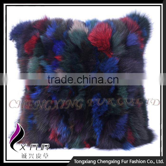 CX-D-55 Genuine Fox Fur Wholesale Custom Colorful Latest Design Cushion Cover