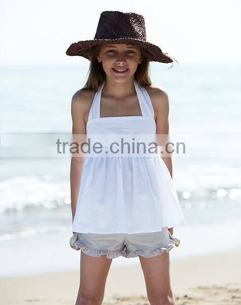 2016 High Quality Girls Fancy Top And White Sleeveless Top Design