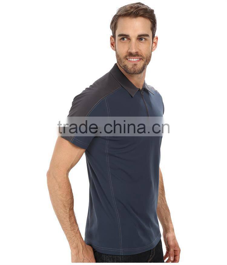 Custom high quality mens zipper collar design polo shirts for sale