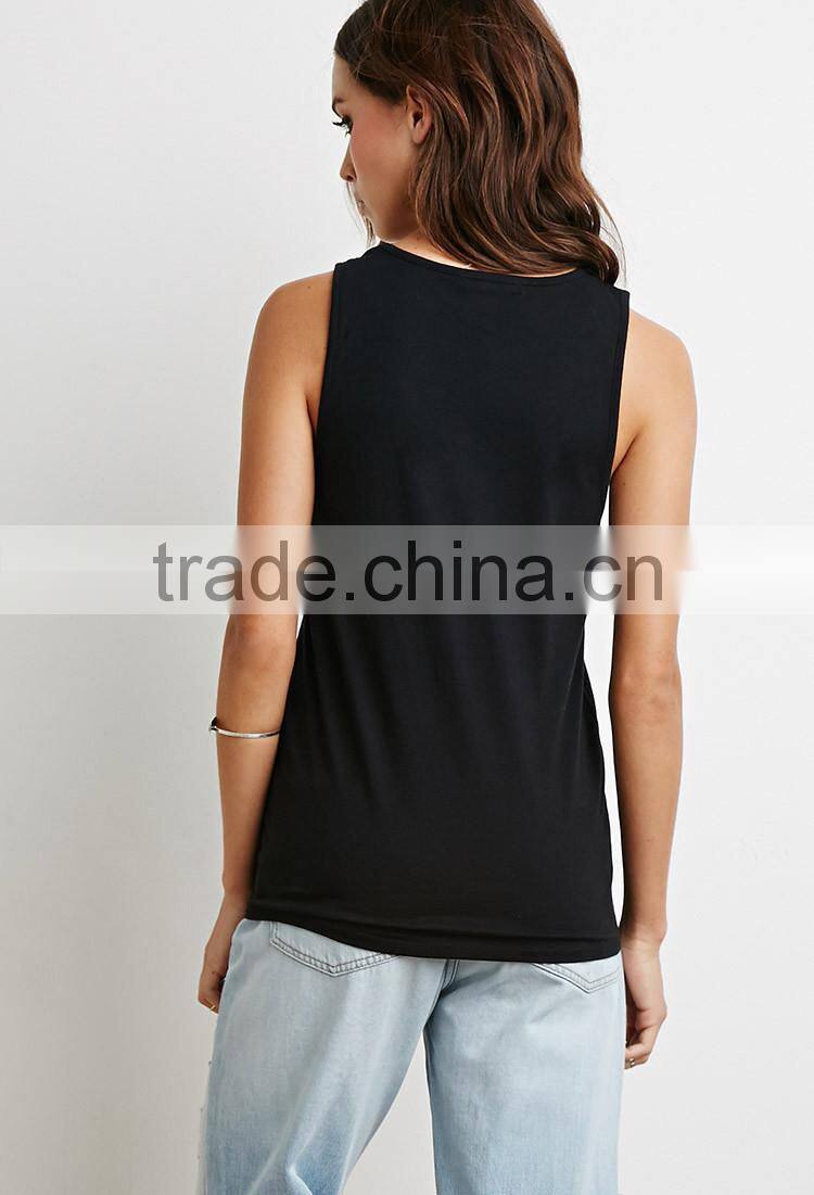 2017 women's sleeveless low armhole t shirt casual 100 cotton tank top