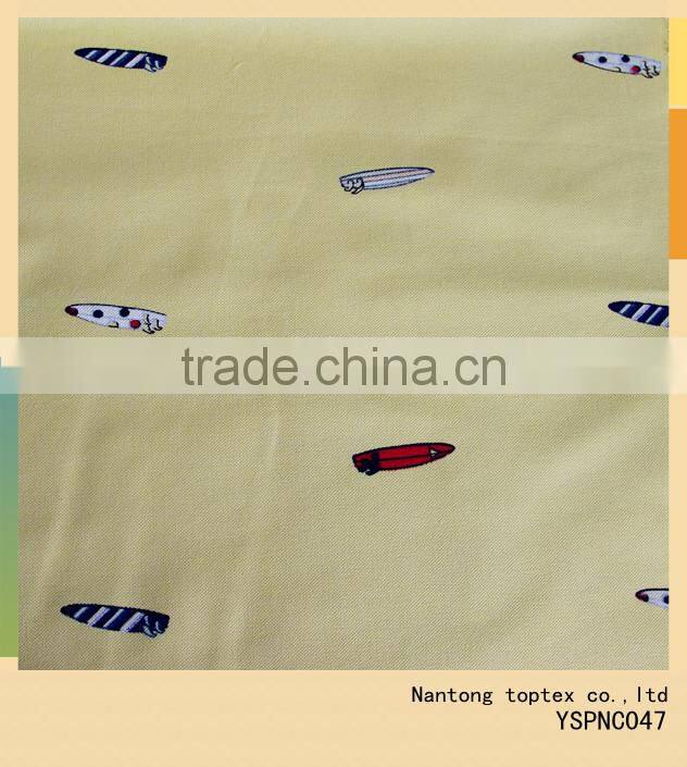 sailboat printed yarn dyed oxford cotton fabric for shirt